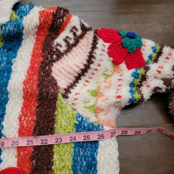 Free People Terry Towel Cardigan Womens M Grandma Vintage Whimsical Boho Hippie - Picture 8 of 9